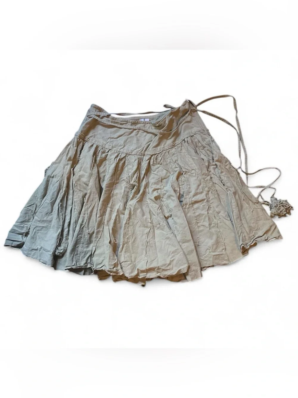 Women’s Mix Nouveau Fashion News Tiered Wrap Midi Skirt - Taupe, Khaki 100% cott